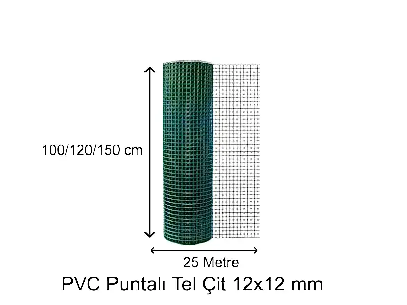 PVC Puntalı Tel Çit 12x12 mm